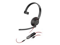 Poly Blackwire 5210 - Blackwire 5200 series - hodesett - on-ear - kablet - 3,5 mm jakk, USB-C - svart - Certified for Microsoft Teams, Certified for Skype for Business, Cisco Jabber Certified, Avaya Certified, Works With Chromebook Certified, Zoom Certified, UC-sertifisert 8X230AA