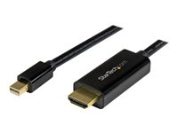 StarTech.com Mini DisplayPort to HDMI Adapter Cable - mDP to HDMI Adapter with Built-in Cable - Black - 5 m (15 ft.) - Ultra HD 4K 30Hz (MDP2HDMM5MB) - Adapterkabel - Mini DisplayPort hann til HDMI hann - 5 m - svart - 4K-støtte MDP2HDMM5MB