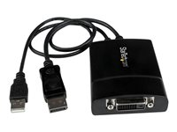 StarTech.com DisplayPort to DVI Adapter - Dual-Link - Active DVI-D Adapter for Your Monitor / Display - USB Powered - 2560x1600 (DP2DVID2) - DisplayPort / DVI-adapter - USB (kun strøm), DisplayPort (hann) til DVI-D (hunn) låst - USB 2.0 / DisplayPort 1.2 - 37 cm - USB-strøm, aktiv, 2560 x 1600 (WQXGA)-støtte - svart DP2DVID2