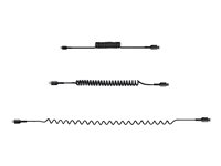 StarTech.com 50cm/20in USB C to Lightning Cable, MFi Certified, Coiled iPhone Charger Cable, Black, Durable and Flexible TPE Jacket Aramid Fiber, Heavy Duty Coil Charging Cable - Rugged USB Lightning Cable - Lightning-kabel - USB-C hann til Lightning hann - 50 cm - svart - rullet sammen RUSB2CLT50CMBC