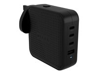 Targus HyperJuice - Strømadapter - GaN - 100 Wh - QC 3.0, Power Delivery 3.0 + PPS - 4 utgangskontakter (USB, 3 x USB-C) - svart HJ1002BKWWGL