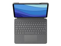 Logitech Combo Touch - Tastatur og folioveske - med styrepute - bakgrunnsbelyst - Apple Smart connector - QWERTZ - Tysk - Oxford-grå - for Apple 10.9-inch iPad Air (4. generasjon, 5. generasjon) 920-010297
