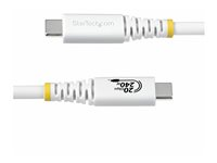 StarTech.com - USB-kabel - USB-C (hann) til USB-C (hann) - USB4 / Thunderbolt 3 / Thunderbolt 4 / DisplayPort 1.4 - 2 m - 4K 120 Hz støtte, robust, utvidet effektområde (EPR), støtte for Power Delivery 3,1, fleksibel - hvit CC2M20GUSB4TPW