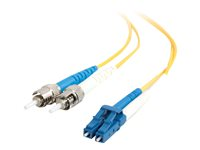 C2G LC-ST 9/125 OS1 Duplex Singlemode PVC Fiber Optic Cable (LSZH) - Koblingskabel - ST-enkeltmodus (hann) til LC-enkeltmodus (hann) - 2 m - 2 m - fiberoptisk - dupleks - 9 / 125 micron - OS1 - halogenfri - gul 85596