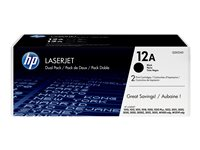 HP 12A - 2-pack - svart - original - LaserJet - tonerpatron (Q2612AD) - for LaserJet 1010, 1012, 1015, 1018, 1020, 1022, 3015, 3020, 3030, 3050, 3052, 3055, M1005 Q2612AD