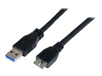 StarTech.com 1m 3 ft Certified SuperSpeed USB 3.0 A to Micro B Cable Cord - USB 3 Micro B Cable - 1x USB A (M), 1x USB Micro B (M) - Black (USB3CAUB1M) - USB-kabel - Micro-USB Type B (hann) til USB-type A (hann) - USB 3.0 - 1 m - svart - for P/N: DKT30CVAGPD, HB30A4AIB, HB30AM4AB, HB31C2A2CME, HB31C3A1CME, ST7C51224, ST7C51224EU USB3CAUB1M