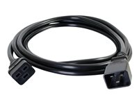 C2G 16 AWG 250 Volt 16 Amp Power Extension Cord - Strømforlengelseskabel - IEC 60320 C20 til IEC 60320 C19 - AC 250 V - 50 cm - formstøpt - svart 80621