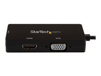 StarTech.com 4K USB C to HDMI, VGA & DVI Multi Port Video Display Adapter for Mac / Windows Laptop & Monitor (CDPVGDVHDBP) - Video adapter - USB-C hann til HD-15 (VGA), DVI-I, HDMI hunn - 15 cm - svart - aktiv omformer, 4K30 Hz (3840 x 2160) støtte (HDMI), 1920 x 1200 (WUXGA) støtte 60 Hz (DVI og VGA) CDPVGDVHDBP
