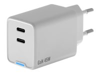 Insmat - Strømadapter - 45 watt - 3 A - PD/PPS - 2 utgangskontakter (24 pin USB-C) 530-9245