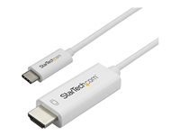 StarTech.com 3ft (1m) USB C to HDMI Cable, 4K 60Hz USB Type C to HDMI 2.0 Video Adapter Cable, Thunderbolt 3 Compatible, Laptop to HDMI Monitor/Display, DP 1.2 Alt Mode HBR2 Cable, White - 4K USB-C Video Cable (CDP2HD1MWNL) - Adapterkabel - USB-C hann til HDMI hann - 1 m - hvit - støtte for 4K 60 Hz (3840 x 2160) - for P/N: TB4CDOCK CDP2HD1MWNL