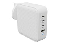 Targus HyperJuice - Strømadapter - GaN - 100 Wh - QC 3.0, Power Delivery 3.0 + PPS - 4 utgangskontakter (USB, 3 x USB-C) - hvit HJ1002WHWWGL
