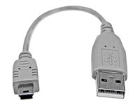 StarTech.com 6 in. USB to Mini USB Cable - USB 2.0 A to Mini B - Gray - Mini USB Cable (USB2HABM6IN) - USB-kabel - USB (hann) til mini-USB type B (hann) - USB 2.0 - 15 cm - grå - for P/N: USB2002EXT2, USBEXTAA10BK, USBEXTAA3BK, USBEXTAA6BK, USBPLATE4 USB2HABM6IN