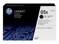 HP 05X - 2-pack - Høy ytelse - svart - original - LaserJet - tonerpatron (CE505XD) - for LaserJet P2035, P2035n, P2055, P2055d, P2055dn, P2055x CE505XD