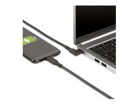 StarTech.com 3ft (1m) Rugged Right Angle USB-C Cable, USB 10 Gbps, USB C to C Data Transfer Cable, 4K 60Hz DP Alt Mode, 100W Power Delivery - 90 Degree USB-C Cable (RUSB31CC1MBR) - USB-kabel - 24 pin USB-C (hann) rett til 24 pin USB-C (hann) rettvinklet - USB 3.2 Gen 2 - 1 m - robust, 4K 60Hz støtte, passiv - svart RUSB31CC1MBR