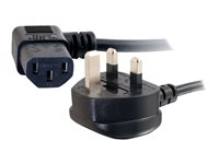 C2G Universal Power Cord - Strømkabel - BS 1363 (hann) til power IEC 60320 C13 - 5 m - formstøpt, 90° kontakt - svart 88522