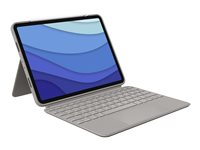 Logitech Combo Touch - Tastatur og folioveske - med styrepute - bakgrunnsbelyst - Apple Smart connector - QWERTY - Spansk - sand - for Apple 11-inch iPad Pro (1. generasjon, 2. generasjon, 3. generasjon) 920-010169