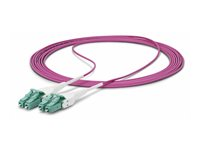 StarTech.com 3m (10ft) LC/LC (UPC) OM4 Multimode Fiber Optic Cable, OFNR - Koblingskabel - LC/UPC duplex multimodus (hann) til LC/UPC duplex multimodus (hann) - 3 m - 3 m - 1.6 mm - fiberoptisk - dupleks - 50 / 125 mikroner - OM4 - OFNR - strømkabel - erikafiolett OM4RLCLC3M