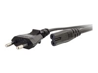 C2G Non-Polarised Power Cord - Strømkabel - power IEC 60320 C7 til power CEE 7/7 (hann) - AC 250 V - 3 m - formstøpt - svart - Europa 80618