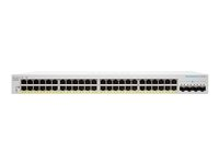 Cisco Business 220 Series CBS220-48P-4X - Switch - smart - 48 x 10/100/1000 (PoE+) + 4 x 10 Gigabit SFP+ (opplenke) - rackmonterbar - PoE+ (382 W) CBS220-48P-4X-EU