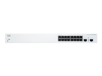 Cisco Business 220 Series CBS220-16T-2G - Switch - smart - 16 x 10/100/1000 + 2 x Gigabit SFP (opplink) - rackmonterbar CBS220-16T-2G-EU