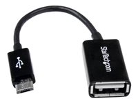 StarTech.com 5in Micro USB to USB OTG Host Adapter - Micro USB Male to USB A Female On-The-GO Host Cable Adapter (UUSBOTG) - USB-adapter - USB (hunn) til Micro-USB type B (hann) - USB 2.0 OTG - 12.7 cm - svart - for P/N: ST4300U3C1, ST4300U3C1B UUSBOTG