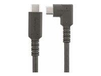 StarTech.com 1.6ft (50cm) Rugged Right Angle USB-C Cable, USB 3.2 Gen 2 (10 Gbps), USB C to C Data Transfer Cable, 4K 60Hz DP Alt Mode, 100W Power Delivery - 90 Degree USB-C Cable (RUSB31CC50CMBR) - USB-kabel - 24 pin USB-C (hann) rett til 24 pin USB-C (hann) rettvinklet - USB 3.2 Gen 2 - 50 cm - robust, 4K 60Hz støtte - svart RUSB31CC50CMBR