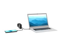 PORT Connect - Strømadapter - GaN-teknologi - 120 watt - 5 A - PD, PD 3.0, QC - 4 utgangskontakter (USB-type A, 3 x USB-C) - svart - Europa 900107-UK