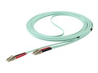 StarTech.com Aqua OM4 Duplex Multimode Fiber - 16 ft / 5m - 100 Gb - 50/125 - OM4 Fiber - LC to LC Fiber Patch Cable (450FBLCLC5) - Nettverkskabel - LC multimodus (hann) til LC multimodus (hann) - 5 m - fiberoptisk - dupleks - 50 / 125 mikroner - OM4 - akvamarin 450FBLCLC5