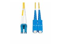 StarTech.com 50m (164ft) LC to SC (UPC) OS2 Single Mode Duplex Fiber Optic Cable, 9/125µm, Laser Optimized, 10G, Bend Insensitive, Low Insertion Loss - LSZH Fiber Patch Cord (SMLCSC-OS2-50M) - Koblingskabel - LC/UPC-enkeltmodus (hann) til SC/UPC-enkeltmodus (hann) - 50 m - 50 m - 2 mm - fiberoptisk - dupleks - 9 / 125 micron - OS1/OS2 - halogenfri, passiv - gul SMLCSC-OS2-50M