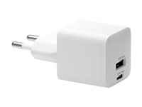 dbramante1928 re-charge - Strømadapter - 30 watt - PD - 2 utgangskontakter (USB, USB-C) - hvit - Europa CH18EUWH7098