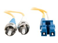 C2G LC-ST 9/125 OS1 Duplex Singlemode PVC Fiber Optic Cable (LSZH) - Koblingskabel - ST-enkeltmodus (hann) til LC-enkeltmodus (hann) - 1 m - 1 m - fiberoptisk - dupleks - 9 / 125 micron - OS1 - halogenfri - gul 85595
