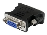 StarTech.com DVI to VGA Cable Adapter - Black - M/F - DVI-I to VGA Converter Adapter (DVIVGAMFBK) - VGA-adapter - DVI-I (hann) til HD-15 (VGA) (hunn) - formstøpt, tommelskruer - svart DVIVGAMFBK