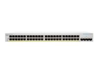 Cisco Business 220 Series CBS220-48FP-4X - Switch - smart - 48 x 10/100/1000 (PoE+) + 4 x 10 Gigabit SFP+ (opplenke) - rackmonterbar - PoE+ (740 W) CBS220-48FP-4X-EU