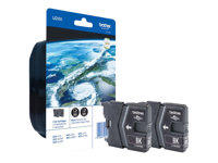Brother LC985 Twin-Pack - 2-pack - svart - original - blister med akustisk / elektromagnetisk alarm - blekkpatron - for Brother DCP-J125, DCP-J140, DCP-J315, DCP-J515, MFC-J220, MFC-J265, MFC-J410, MFC-J415 LC985BKBP2DR