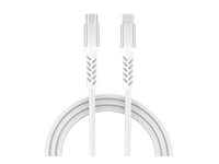 GRATEQ PRO - Lightning-kabel - 24 pin USB-C hann til Lightning hann - 2.25 m - hvit - USB Power Delivery (60W), flettet kabel 86041GC