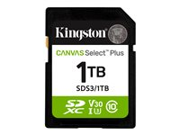 Kingston Canvas Select Plus - Flashminnekort - 1 TB - Video Class V30 / UHS-I U3 / Class10 - SDXC UHS-I SDS3/1TB
