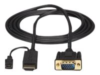 StarTech.com HDMI to VGA Cable - 10 ft / 3m - 1080p - 1920 x 1200 - Active HDMI Cable - Monitor Cable - Computer Cable (HD2VGAMM10) - Adapterkabel - HDMI, Micro-USB type B (kun strøm) til HD-15 (VGA) hann - 3 m - svart - aktiv, 1920 x 1200 (WUXGA)-støtte HD2VGAMM10