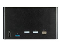 StarTech.com 2 Port Quad Monitor DisplayPort KVM Switch, 4K 60Hz UHD HDR, Desktop 4K DP 1.2 KVM with 2 Port USB 3.0 Hub (5Gbps) & 4x USB 2.0 HID Ports, Audio, Hotkey Switching, TAA - Keyboard/Video/Mouse Switch - KVM / lydsvitsj - 2 x KVM/lyd - stasjonær - TAA-samsvar SV231QDPU34K