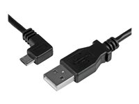 StarTech.com 2m 6 ft Micro-USB Charge-and-Sync Cable - Left-Angle Micro-USB - M/M - USB to Micro USB Charging Cable - 24 AWG (USBAUB2MLA) - USB-kabel - Micro-USB type B (hann) til USB (hann) - USB 2.0 - 2 m - venstrevinklet kontakt, formstøpt - svart - for P/N: USB2PCARBK, USB2PCARBKS, USBEXTAA10BK, USBEXTAA6BK, USBLT2PCARW, USBUB2PCARB USBAUB2MLA
