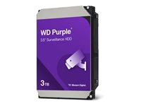 WD Purple - Harddisk - Overvåking - 3 TB - intern - 3.5" - SATA 6Gb/s - buffer: 128 MB WD34PURZ