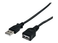 StarTech.com 3 ft Black USB 2.0 Extension Cable A to A - M/F - 3 ft USB A to A Extension Cable - 3ft USB 2.0 Extension cord (USBEXTAA3BK) - USB-forlengelseskabel - USB (hann) til USB (hunn) - USB 2.0 - 91 cm - svart - for P/N: 35FCREADBK3, ICUSB2321F, ICUSB232V2, LTUB1MBK, MSDREADU2OTG, ST4300USB3EU, UUSBOTG USBEXTAA3BK