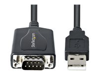 StarTech.com 3ft (1m) USB to Serial Cable with COM Port Retention, DB9 Male RS232 to USB Converter, Straight Through USB to Serial Adapter for PLC/Printer/Scanner - Prolific IC, Automatic Handshake, Windows/Mac OS - Seriell adapter - USB - RS-232 1P3FPC-USB-SERIAL