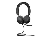 Jabra Evolve2 40 SE MS Stereo - Hodesett - on-ear - kablet - USB-C, USB-A - lydisolerende - Certified for Microsoft Teams 24189-999-799