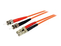 StarTech.com 1m Fiber Optic Cable - Multimode Duplex 62.5/125 - LSZH - LC/ST - OM1 - LC to ST Fiber Patch Cable (FIBLCST1) - Koblingskabel - LC multimodus (hann) til ST flermodus (hann) - 1 m - 1 m - fiberoptisk - dupleks - 62,5 / 125 mikroner - oransje FIBLCST1