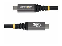 StarTech.com - USB-kabel - USB-C (hann) til USB-C (hann) - USB4 / Thunderbolt / DisplayPort 2.1 - 1.51 m - 4K 120 Hz støtte, 8K 60Hz støtte, utvidet effektområde (EPR), støtte for Power Delivery 3,1 - svart CC150CM80GUSB4CABLE