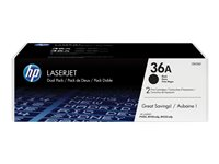 HP 36A - 2-pack - svart - original - LaserJet - tonerpatron (CB436AD) - for LaserJet P1505, P1505n CB436AD