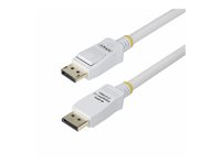 StarTech.com 10ft White VESA Certified DisplayPort 1.2 Cable with Latches - DisplayPort-kabel - DisplayPort (hann) låst til DisplayPort (hann) låst - DisplayPort 1.2 - 3 m - halogenfri, passiv, 4K 60Hz støtte, støtte for 1080p 240 Hz, 2K 144Hz støtte - hvit DP12-CABLE-10FTW
