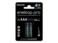 Panasonic Eneloop Pro - Batteri 2 x AAA - (ladbare) - 930 mAh 184-1007