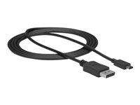 StarTech.com 6ft/1.8m USB C to DisplayPort 1.2 Cable 4K 60Hz, USB-C to DisplayPort Adapter Cable HBR2, USB Type-C DP Alt Mode to DP Monitor Video Cable, Works with Thunderbolt 3, Black - USB-C Male to DP Male - DisplayPort-kabel - 24 pin USB-C (hann) til DisplayPort (hann) - Displayport 1.2/Thunderbolt 3 - 1.8 m - støtte for 4K 60 Hz (3840 x 2160) - svart - for P/N: TB33A1C, TB3DK2DPPD, TB3DK2DPPDUE, TB3DK2DPW, TB3DK2DPWUE, TB3DKDPMAW, TB3DKDPMAWUE CDP2DPMM6B
