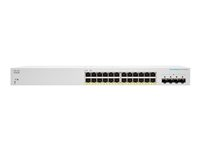 Cisco Business 220 Series CBS220-24FP-4G - Switch - smart - 24 x 10/100/1000 (PoE+) + 4 x Gigabit SFP (opplink) - rackmonterbar - PoE+ (382 W) CBS220-24FP-4G-EU